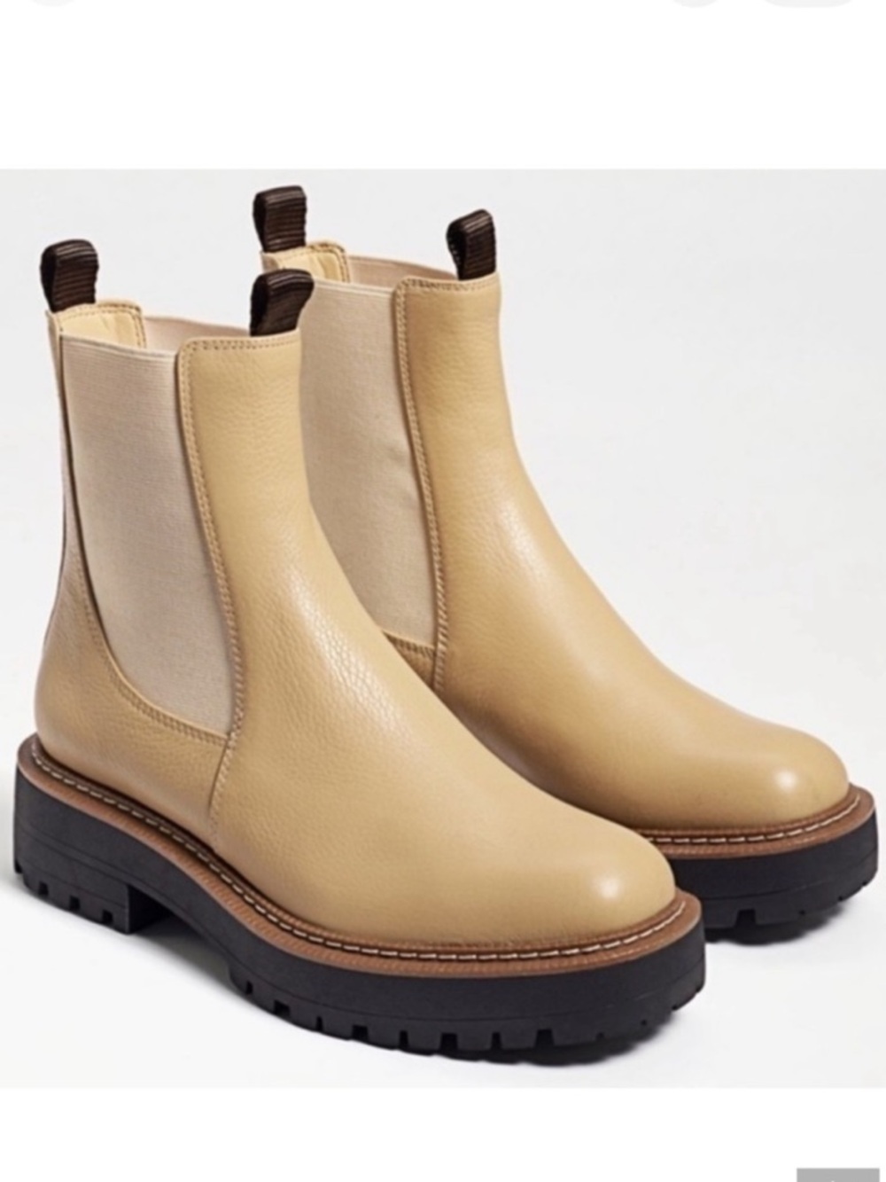 Sam Edelman Women's Laguna Chelsea Chunky Tan & Cream Boot Size 9